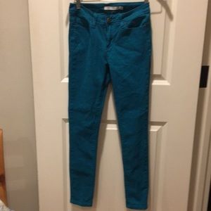 Denim Blvd womens skinny stretch jeans dark teal size 5